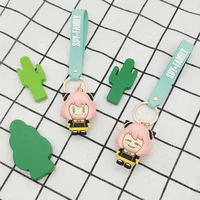 new 5cm anime spy x family anime figure anya forger kawaii pvc keychain cute car keys backpack decor pendant model toys gift
