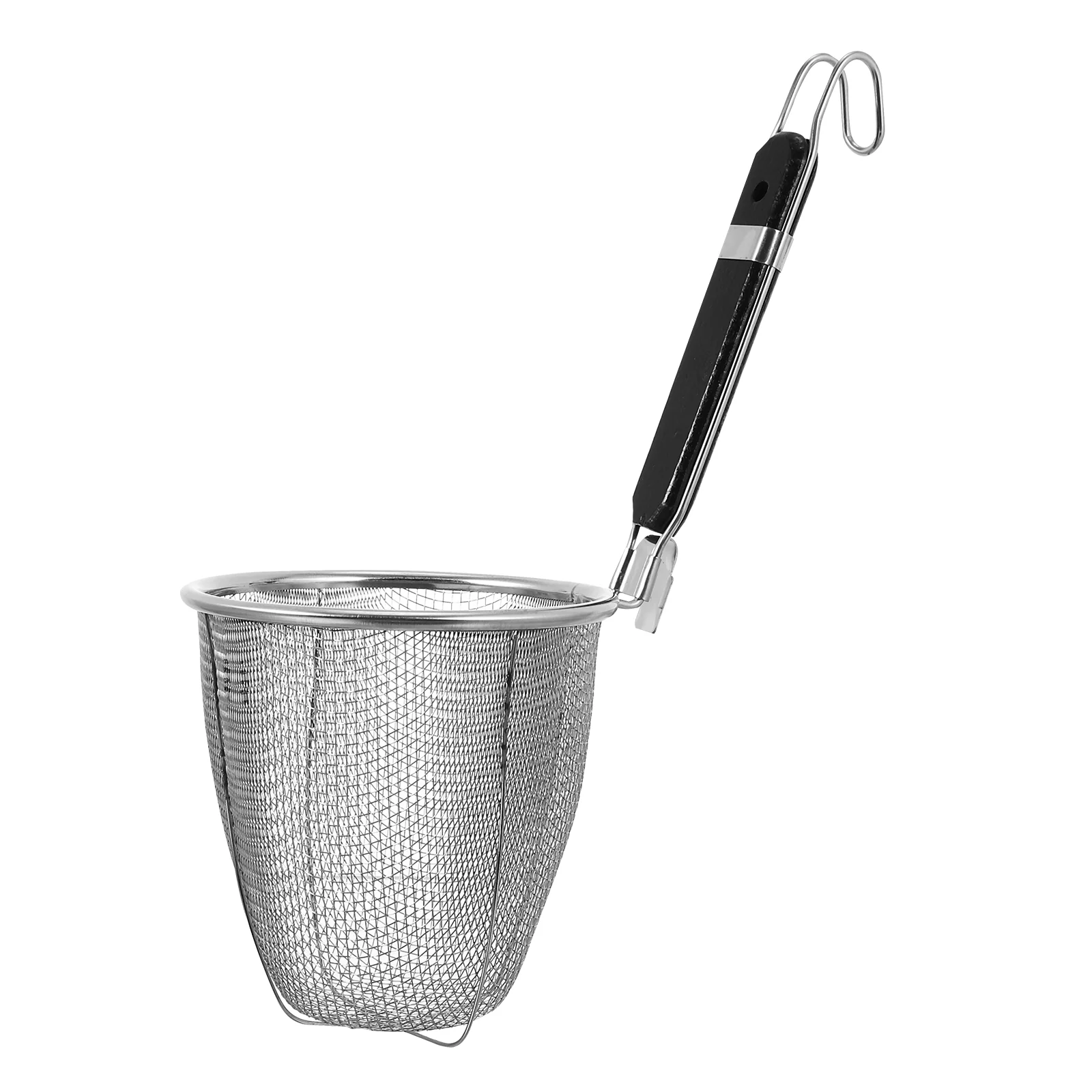 

1pc Stainless Steel Wood Handle Noodle Mesh Colander for Home (Assorted Color)