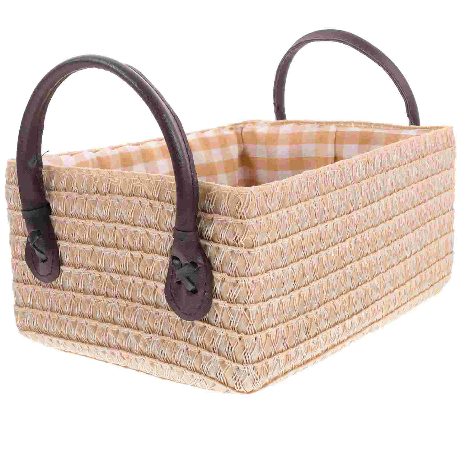 

Basket Storage Woven Baskets Organizer Bin Hamper Rope Laundry Nursery Clothes Boxes Shelf Toy Sundries Baby Cotton Cube Handles