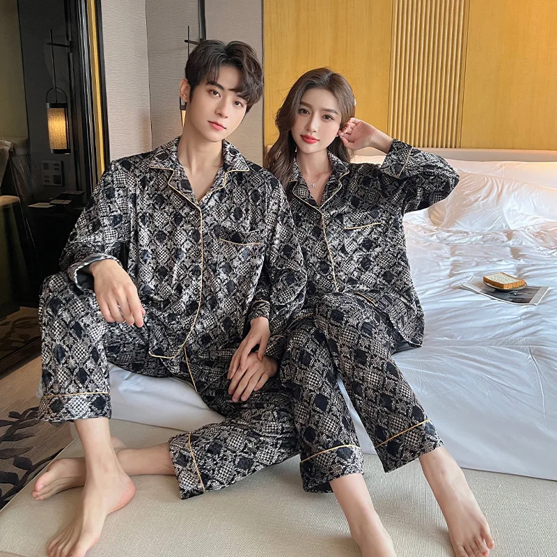 

Jxgarb Winter Couples Plaid Pajamas Sets Velvet Leisure Female Male Pyjamas Sleepwear Warm Lovers Sleep Pijamas Leg Warmers