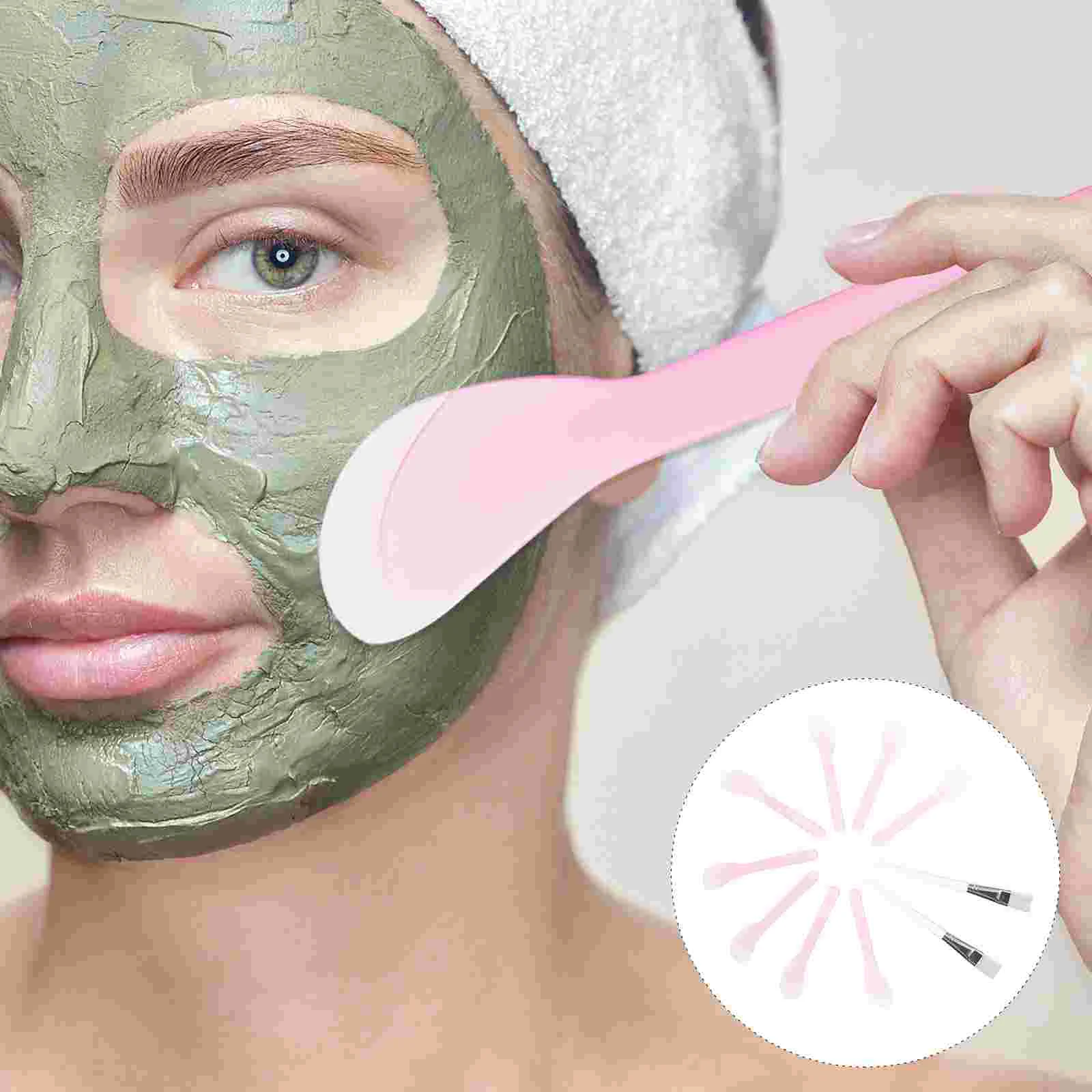 

8 Useful Safe Spoons Spatulas and 2 Skin Care Transparent Brushes