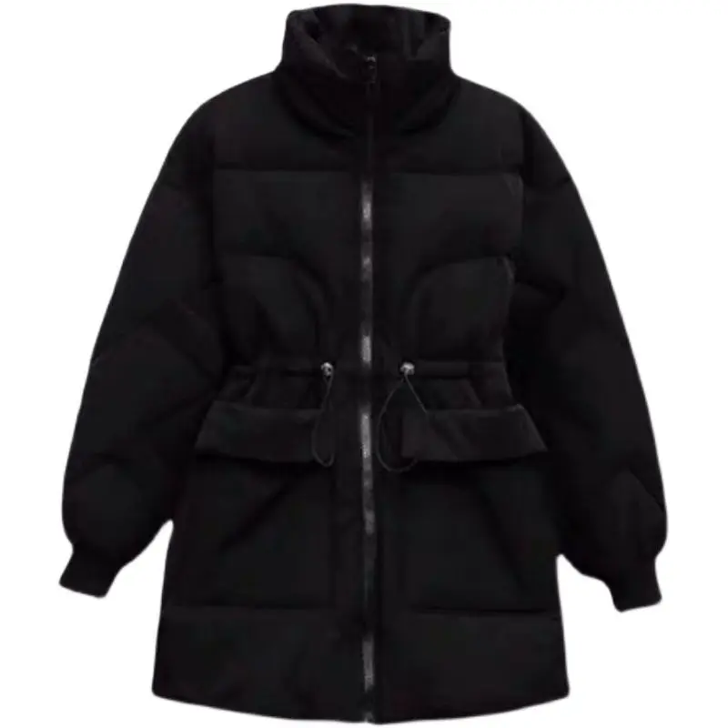 Women Clothing Down Cotton Coat Female Winter New Loose Solid Medium Length Stand Collar Warm Padded Jacket Pregnant Parkas Tops