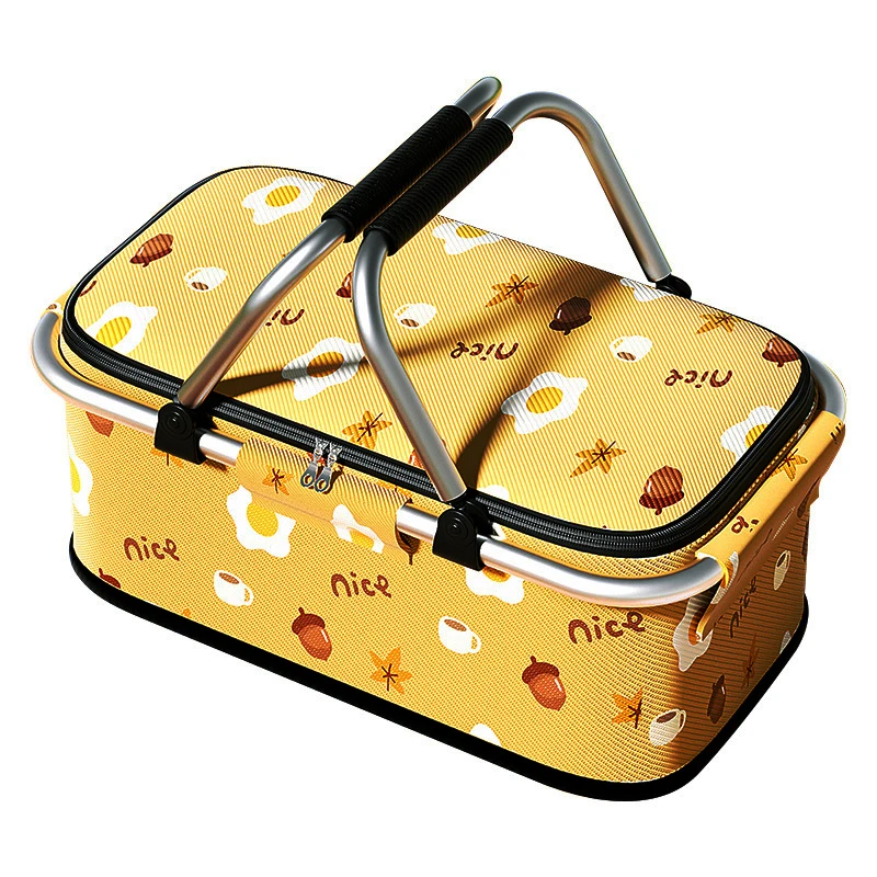 

Изолированная сумка-холодильник с алюминиевой ручкой, органайзер для багажника автомобиля, складная термосумка, еда, напитки, кемпинг, пикник, путешествия, хранение продуктов