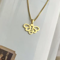personalized necklace for women cute little bee gold stainless steel fashion jewelry pendant gifts collar acero inoxidable mujer