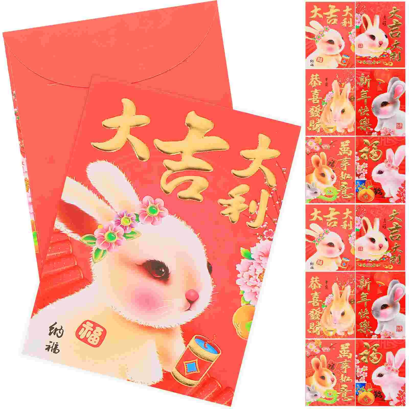 

Red Year Envelope Packet Money Rabbit Envelopes New Chinese Lucky Packets Bag Bunny Zodiac Bao Lunar Paper Hong Traditional