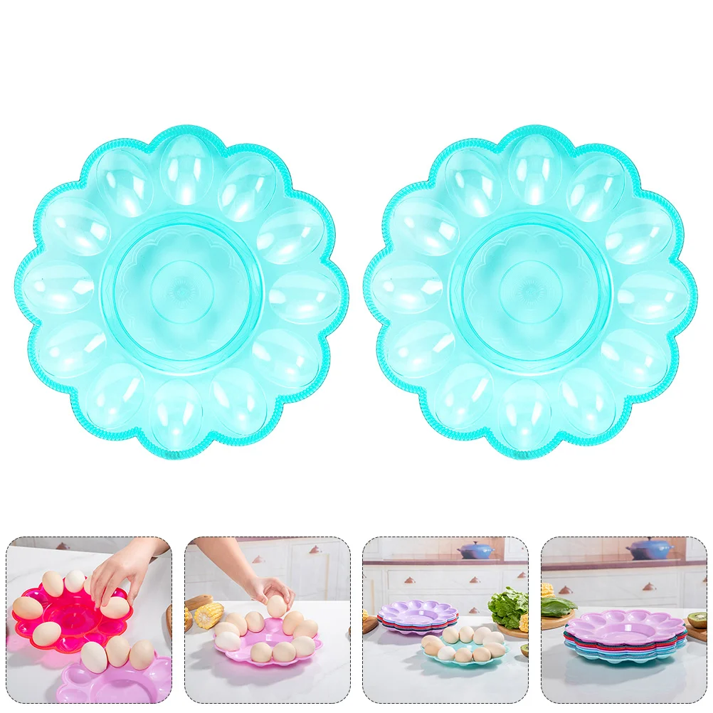 

4Pcs Practical Household Egg Storage Holders Egg Storage Trays (Random Color)