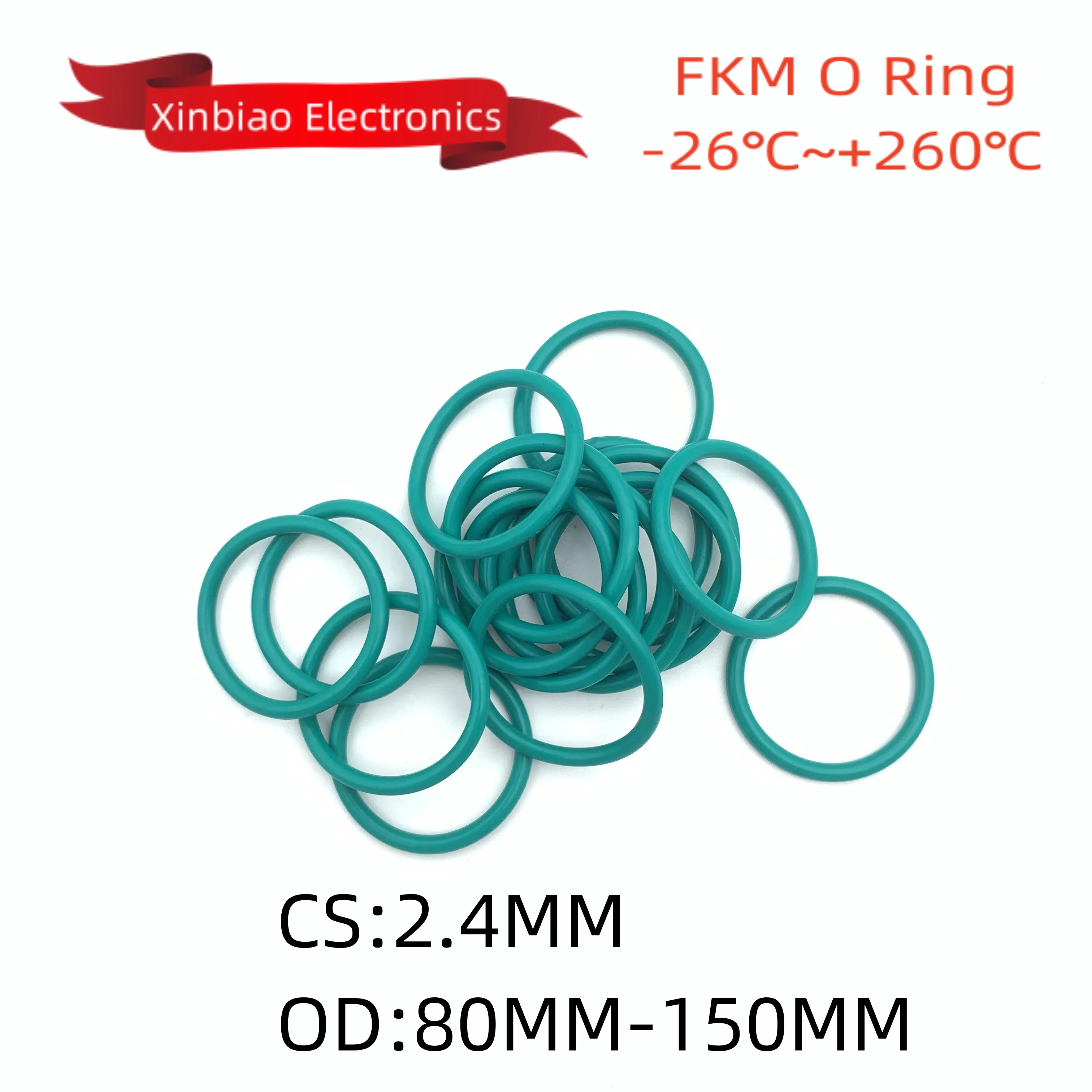 

10 шт. улучшенное фторрезиновое уплотнительное кольцо FKM CS 2,4 мм OD 80 ~ 150 мм уплотнительная прокладка изоляционное масло устойчивое к высоким температурам зеленое