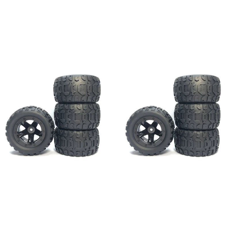 

8Pcs Large Tire Widening Tyre Wheel For Wltoys 144001 124016 124018 124019 12428 Haiboxing 16889 RC Car Upgrade Parts,2