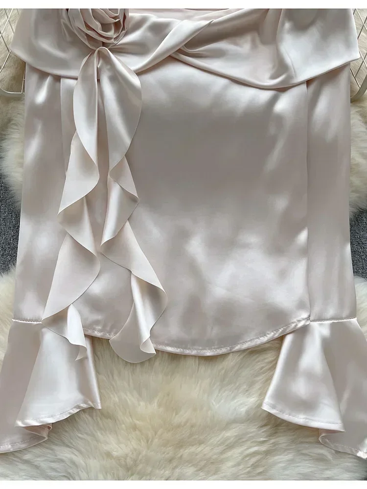 Женская Весенняя блузка атласная рубашка с изысканным темпераментным