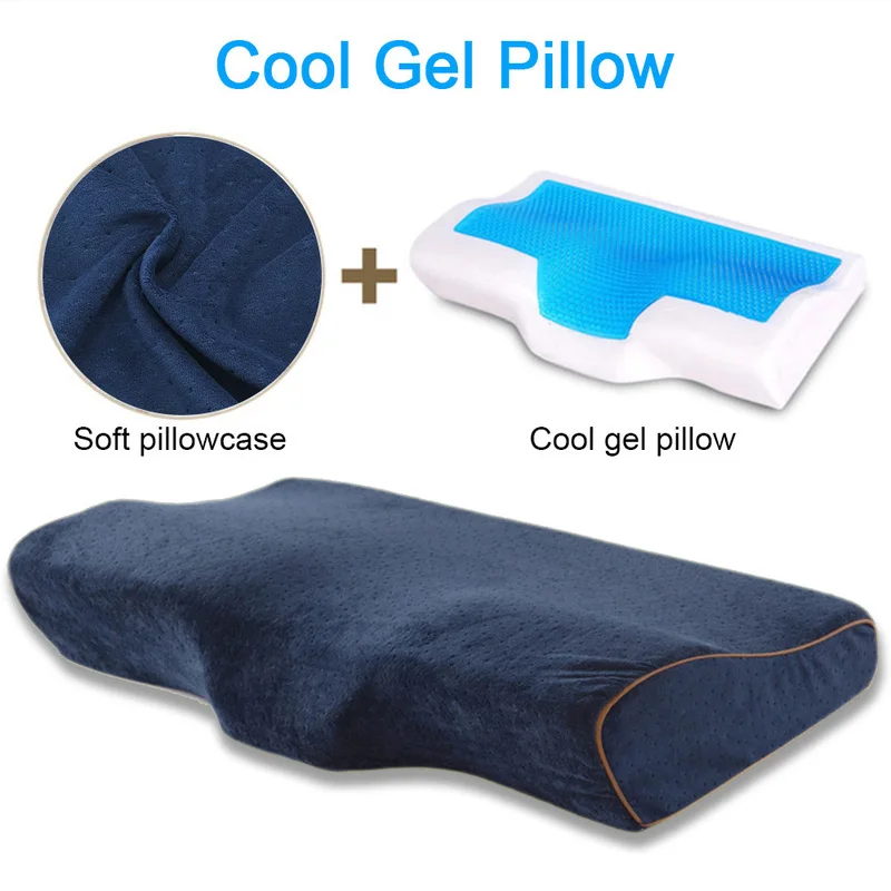 

Летние постельные принадлежности, крутая бабочка из пены с эффектом памяти, храп, рандомный сон, синяя наволочка, снимает боль в шеи