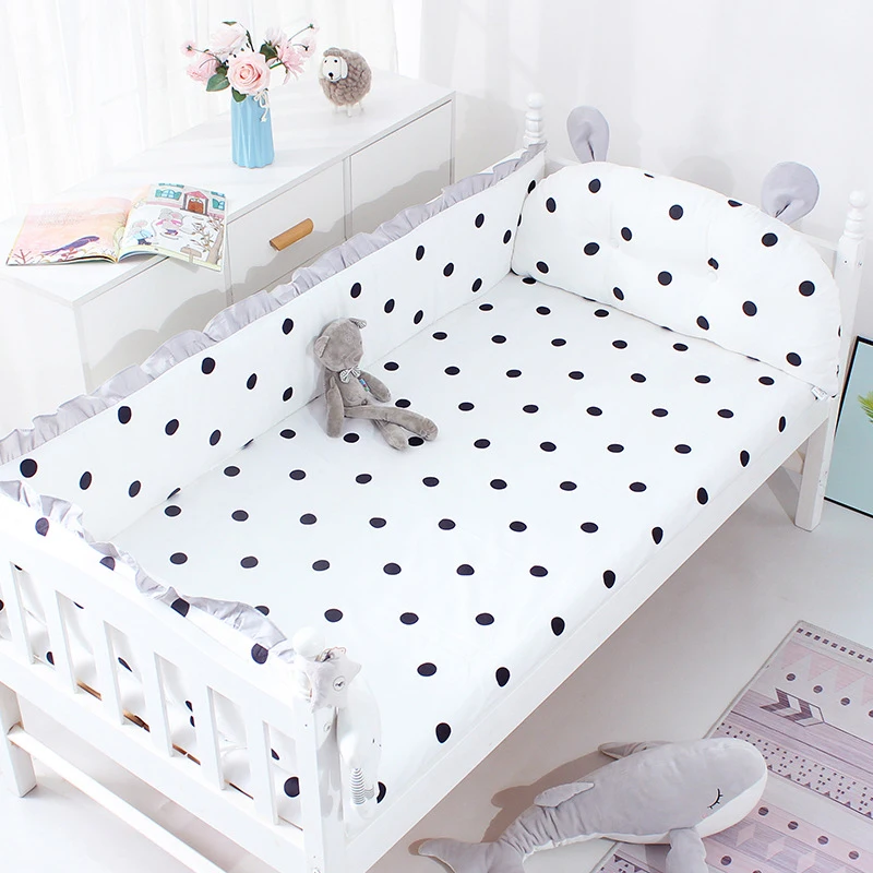 Ins Style Crib Crash Protection Fence Cushion Cotton Detachable Child Stitching Bed Surround Cartoon Pattern Baby Bed Surround