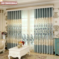european style curtains for living dining room bedroom high end villa hollow embroidery curtain finished product customization
