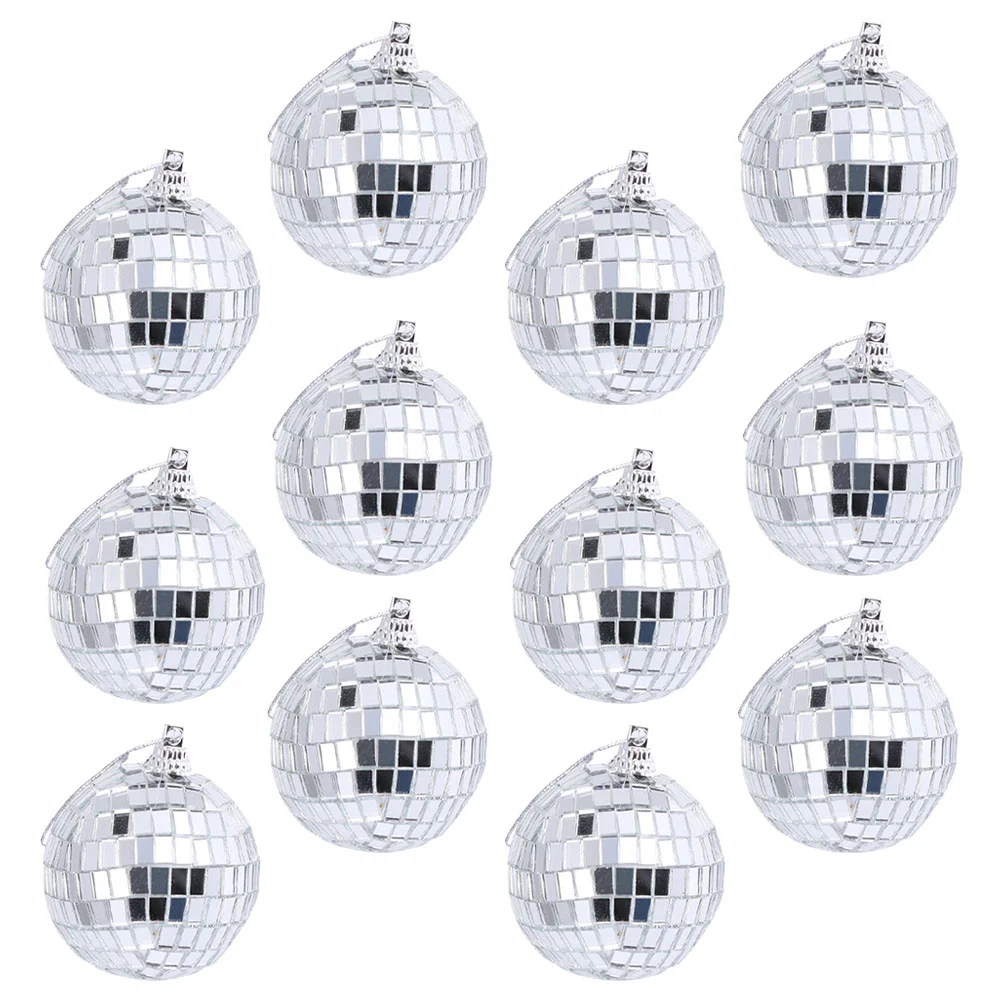 

24 Pcs Mirror Ball Christmas Hanging Decor Decorations Cake Decorating Balls Prom Tree Disco Party