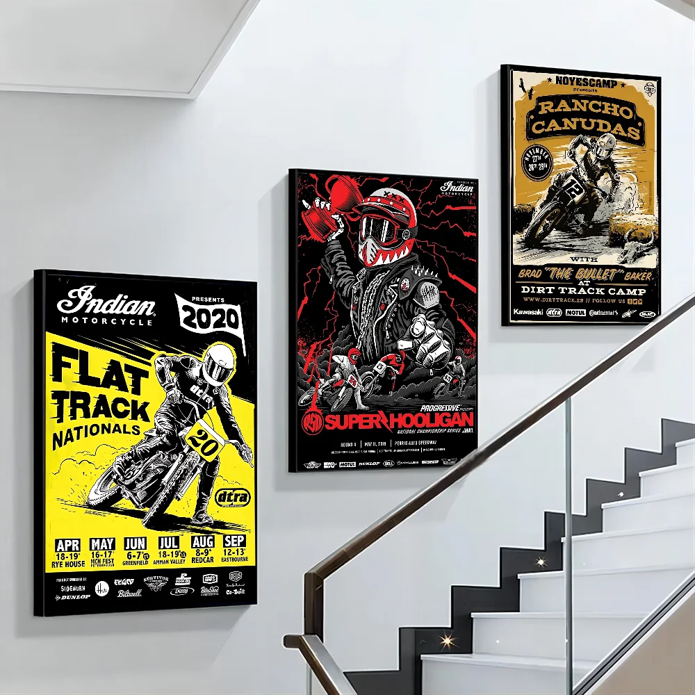Винтажный 24-горские мотоциклетные гонки чемпионата мира постер бумажный принт