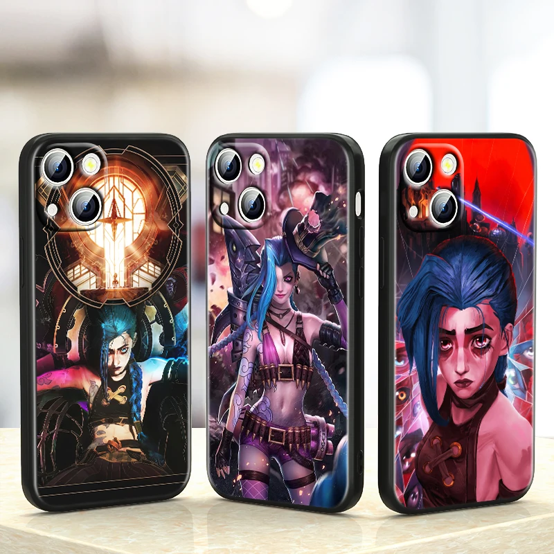 

Arcane Jinx League of Legends For iPhone 13 12 11 Pro MAX mini XS MAX XR X 7 8 6 5S SE 2020 Plus Soft Black Phone Coque Fundas