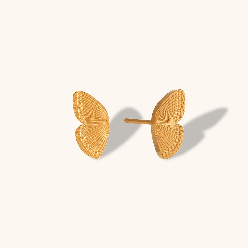 

Cute 18K Gold Plated Butterfly Stud Earrings for Women Girls Hot Sale MiniExquisite Stainless Steel Waterproof Earring Jewelry