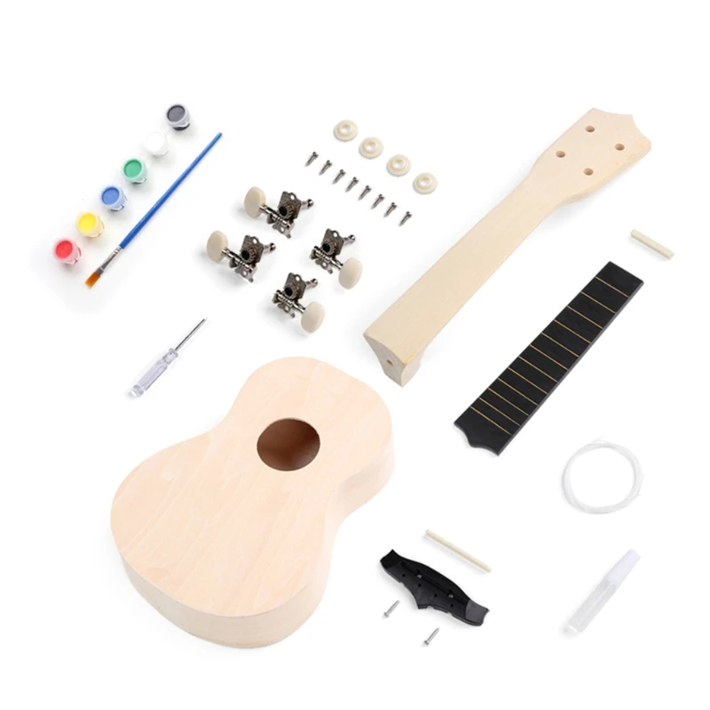 

Paintable Ukulele DIY Set, Ukulele Handwork Set with Installation Tools