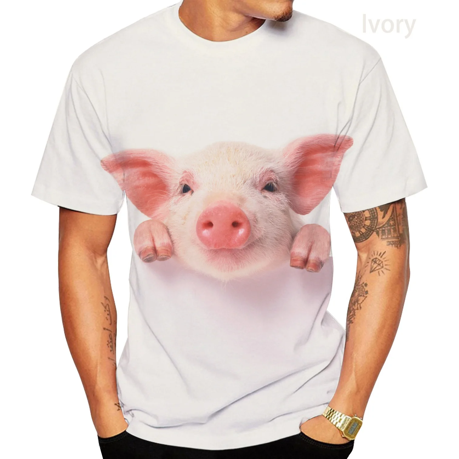 

Мужские/Женские топы, летний пуловер, футболки, новейшая футболка с 3D-принтом свиньи, Забавные футболки унисекс с коротким рукавом
