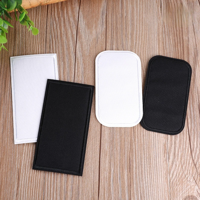 

Simple solid color black and white embroidery clothing cloth stickers elbow decoration hole sewing patch ironing patch