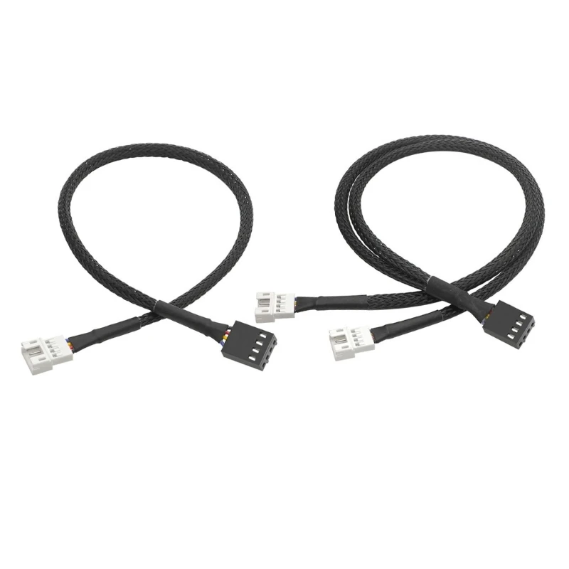 

4-контактный 1-1/2-полосный кабель-разветвитель вентилятора с ШИМ-подключением, черный кабель с рукавами для охлаждающего