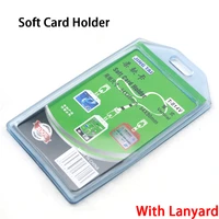 clear soft card holder badge credentials work id with lanyard pass keycard business wholesale exhibition hanging neck stationery