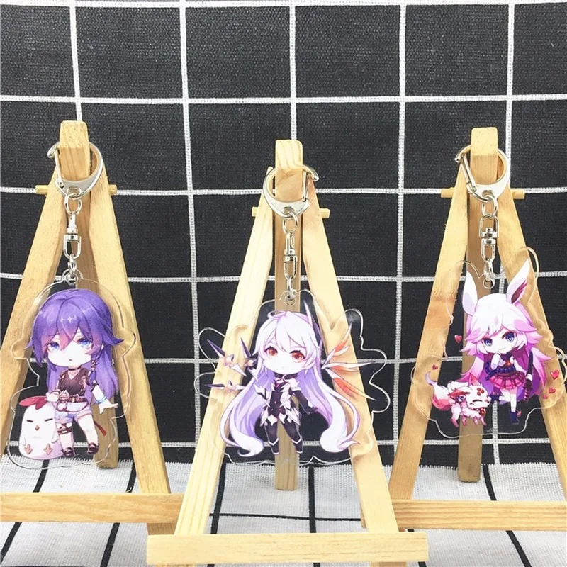 Honkai Impact 3 Yae Sakura Woman Kids Key Chain Acrylic Ring Anime Keyring Accessories Porte Clef Femme Man Cute Keychain | Украшения и