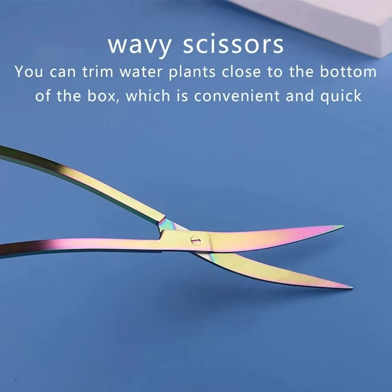 Quarium инструменты для ножниц Пинцет аквариума растений волнистые ножницы трава
