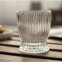 1pc 280ml vertical embossed texture glass cup water cup juice cup ice coffee cup small beer cup