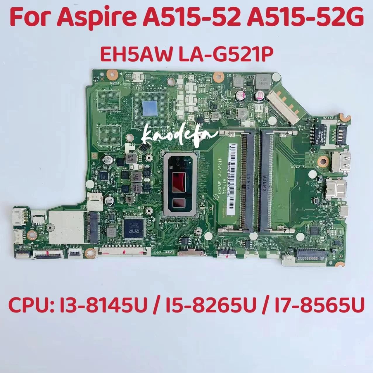 

Материнская плата EH5AW для ноутбука Acer Aspire LA-G521P A515-52, материнская плата для ноутбука: A515-52G I3-8145U DDR4 100%, тест ОК