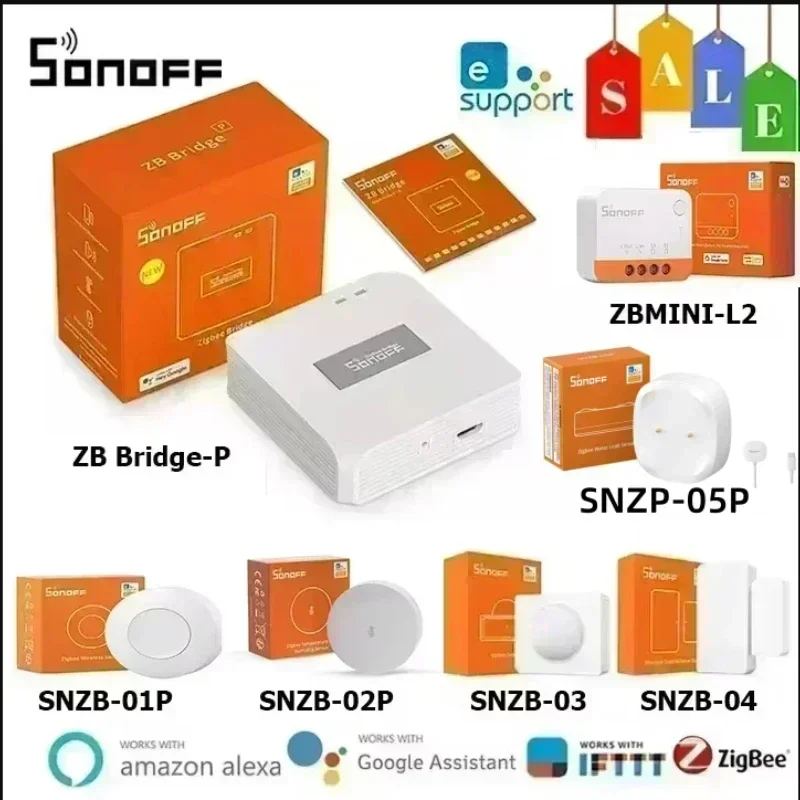 SONOFF SNZB1P/2P/3/4 SNZB-05P Zigbee Датчик утечки воды Zbmini L2 SNZB-02D температуры и влажности для