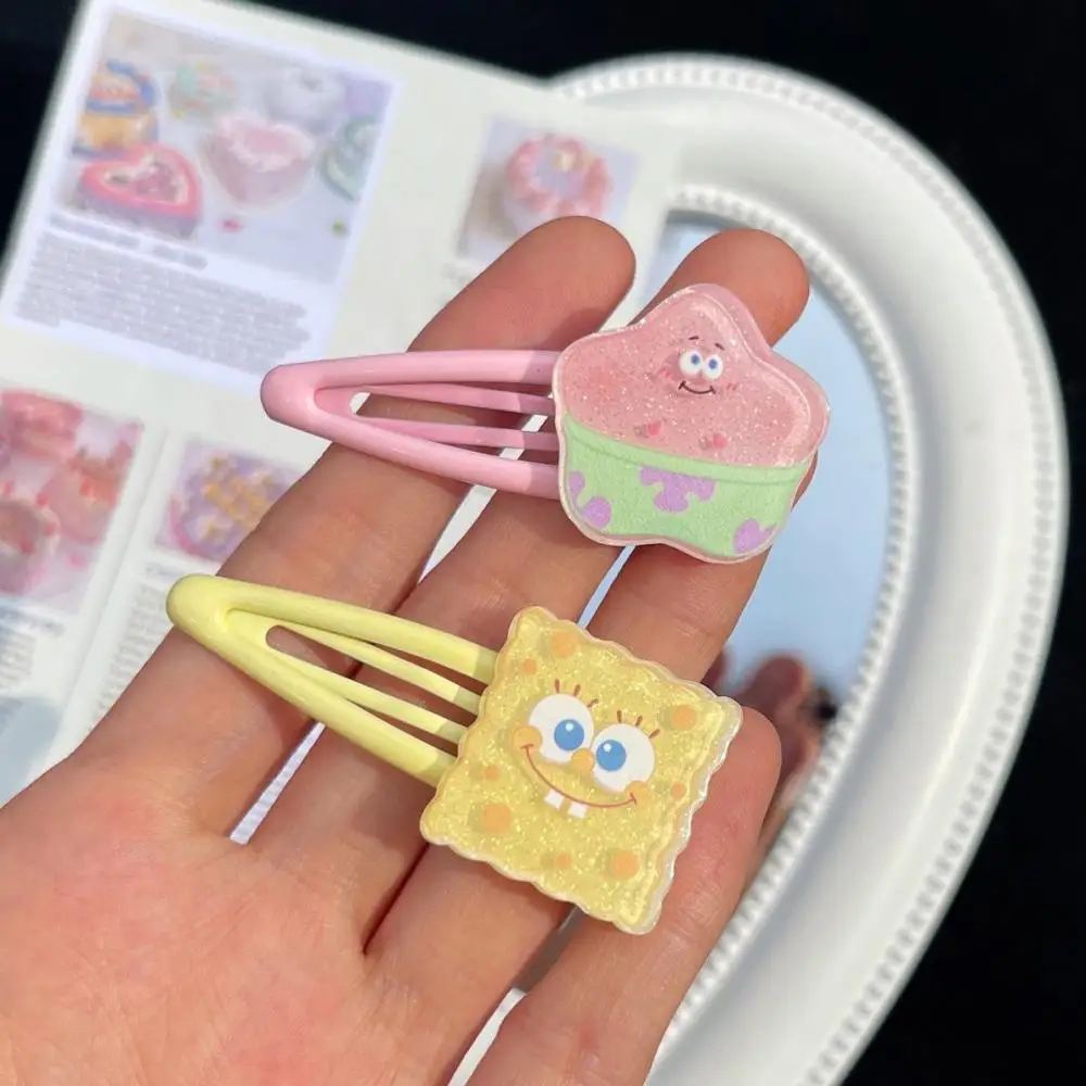 

2 шт. Симпатичные Аниме губка-спагетти Квадратные Штаны Патрик звезда карточка выдача аксессуары мультфильм милый Bb зажим шпилька головной ...