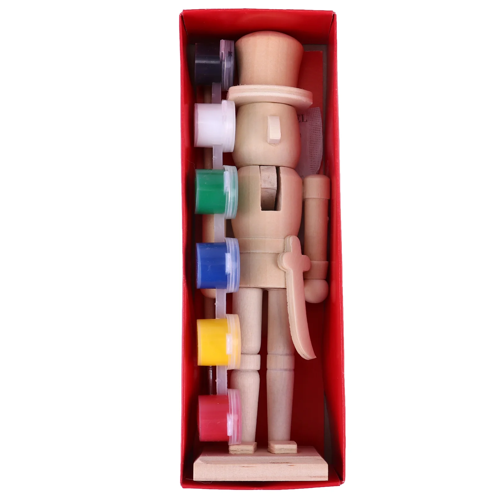 

Statue Nutcracker Child Wooden Peg Dolls Unfinished Painting Crafts Artificial Fiber DIY Ornaments