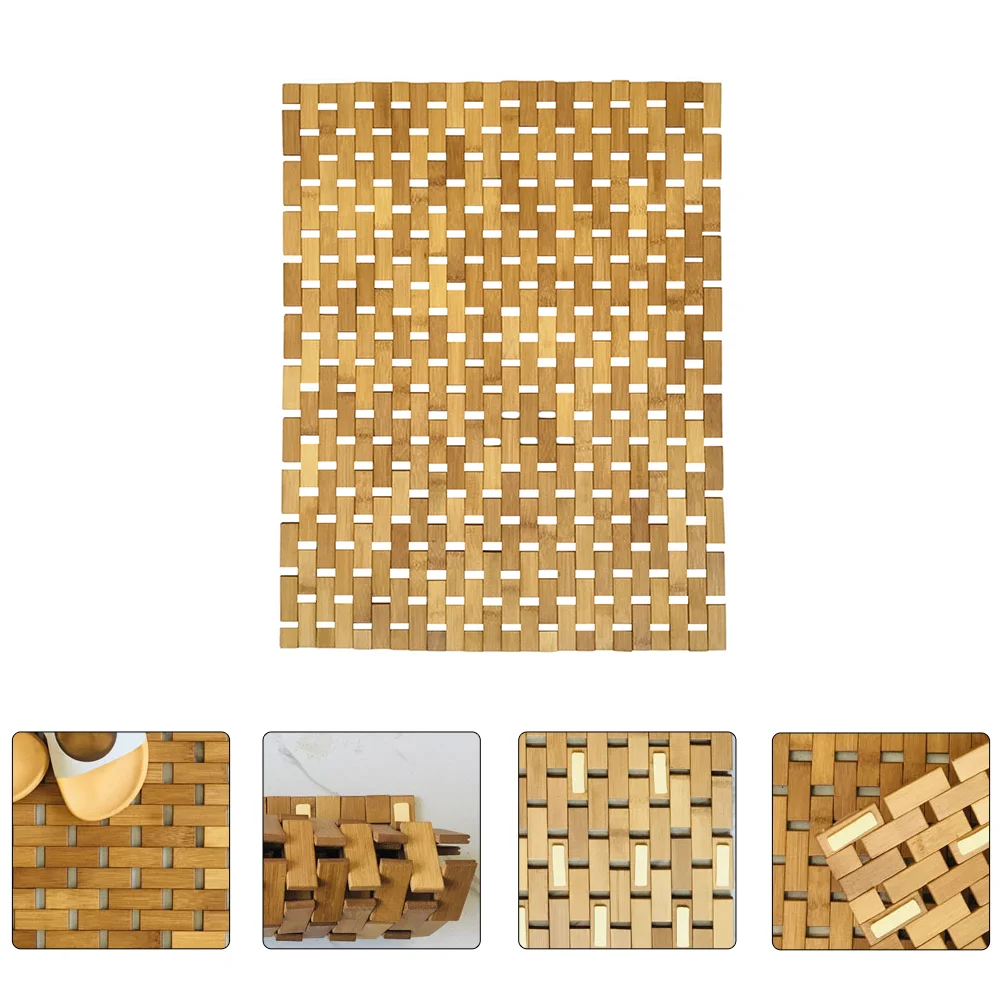 

1pc Bamboo Mat for Bathroom Anti-skid Cushion Home Indoor Outdoor Entry Doormat