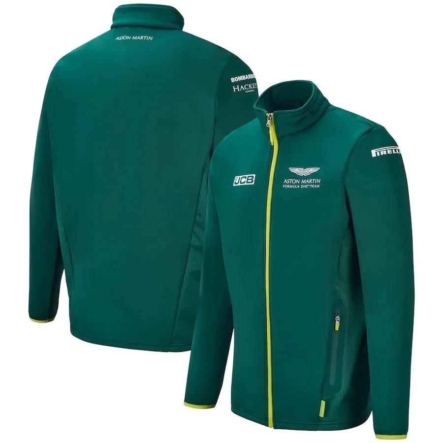 

2023 Men's Long-sleeved Sports Jacket, Aston Martin Formula One Team's New Racing Suit, F1 Official, Spring and Autumn,