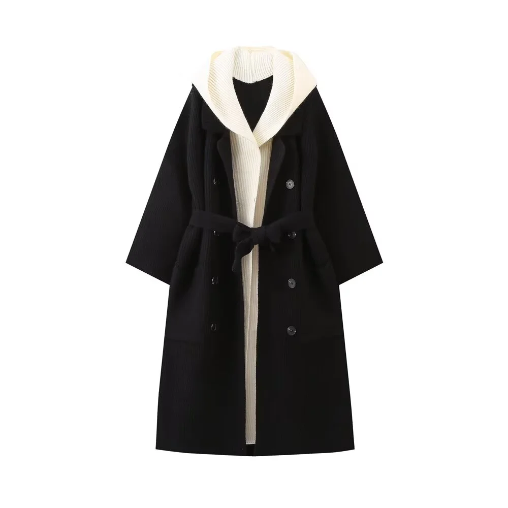 Осеннее Новое Женское модное универсальное свободное трикотажное пальто PB &amp