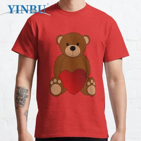 

Teddy Love High quality Men's short t-shirt YINBU Brand Teddy bear Graphic Tee