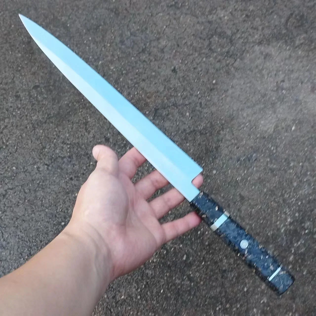 

11 Inch Sashimi Knife Chefs Cleaver Tynny Slicing Sushi Ham 10Cr18MoV Steel Blade Kitchen Knives Handamde Messer Resin Handle