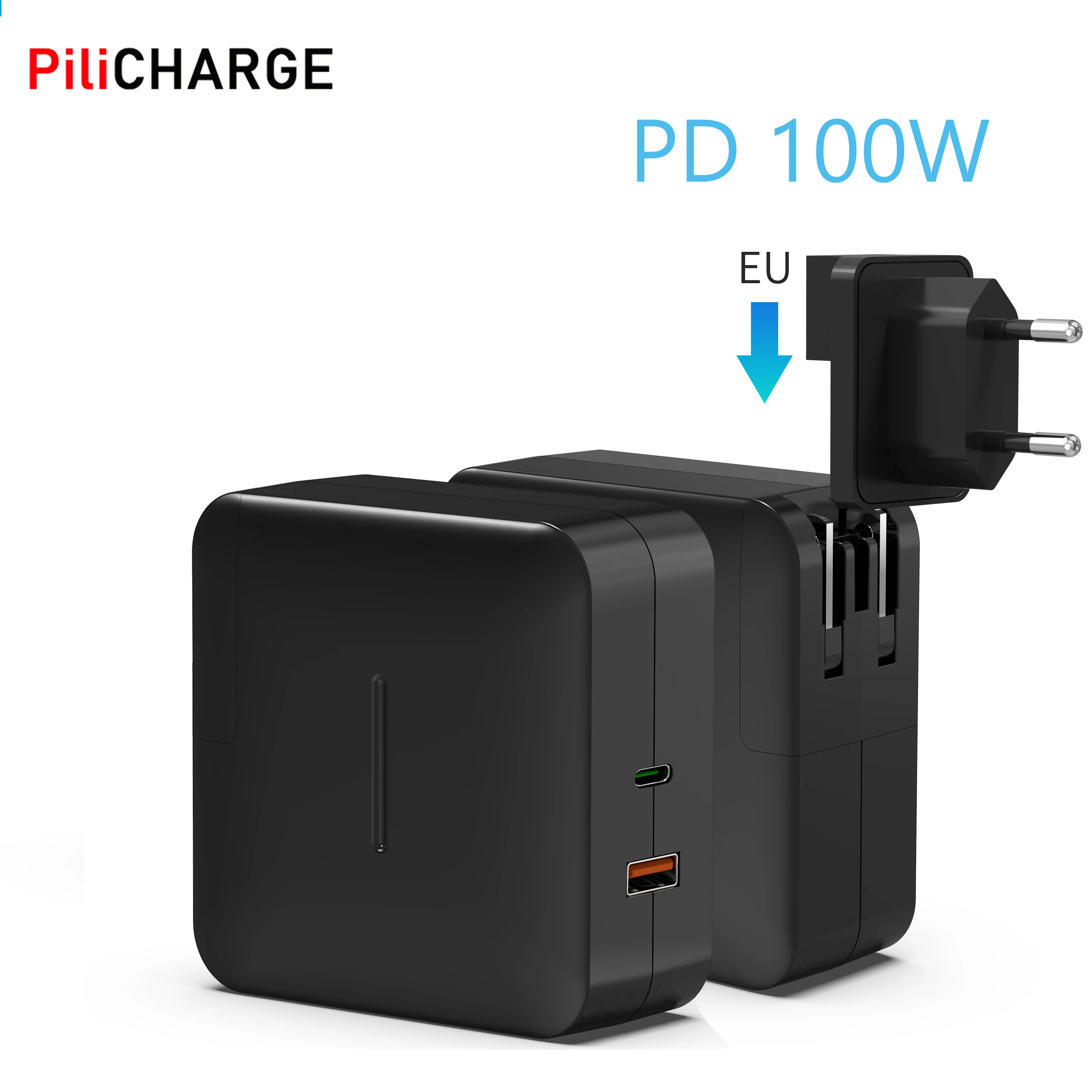 

Сетевое зарядное устройство с двумя портами USB Type-C, 100 Вт, PD87W + QC18W