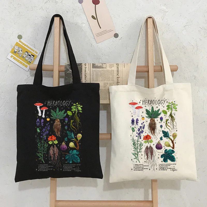 

Mushroom Printed Shoulder Bag Eco-friendly Canvas Bag Harajuku Shopping Fashion Casual Summer Shoulder Bag Shopping Bags alexa