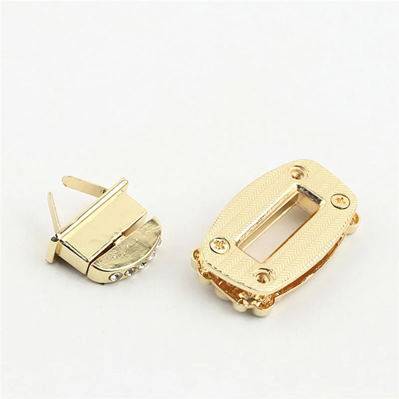 10Pcs Rhinestone Oval Lock Handbag Bag Twist Turn Lock Buckle Purse Snap Closure Clasp DIY Bag Hardware Replacement Accessories