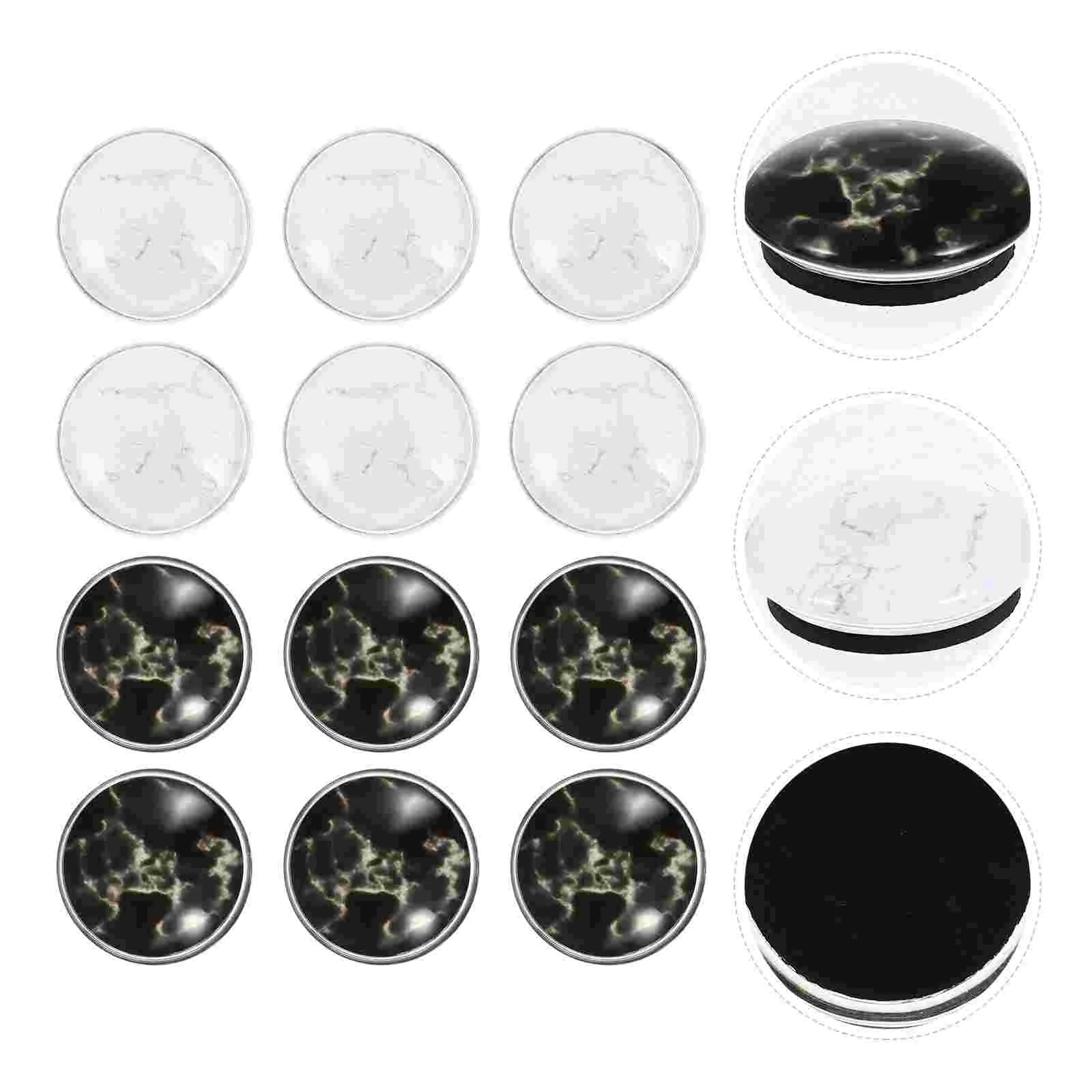 

12pcs Glass Fridge Magnets Marble Pattern Fridge Decoration Whiteboard Magnets Magnetic Fridge Sticker Refrigerator Magnets