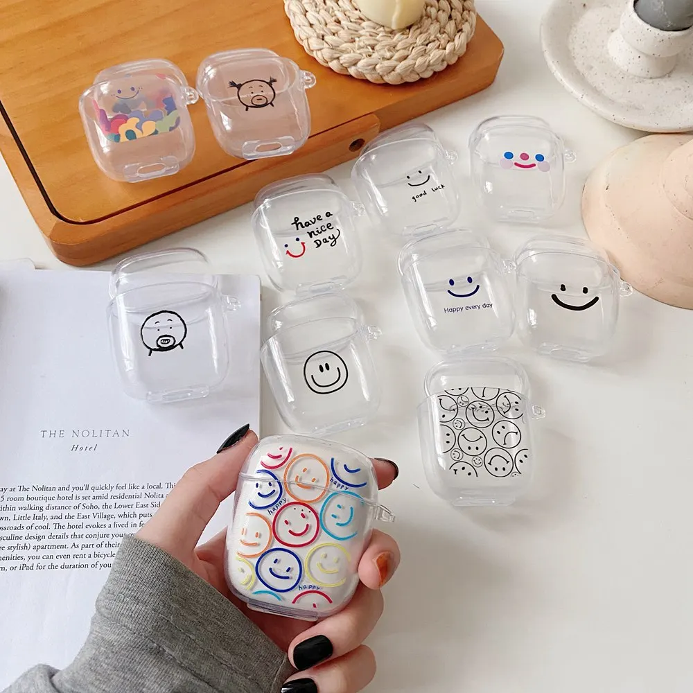 Smiley чехол для Baseus W04 TWS чехол Cover Wireless Bluetooth Headphones, прозрачный мягкий чехол из ТПУ для Baseus W04 Pro Funda Capa