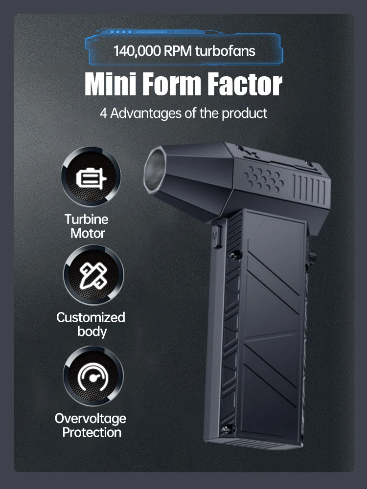 X6 Violent Fan 140000 Мощный воздуходувка в минуту пылесос зарядка типа C сильный ветер 53