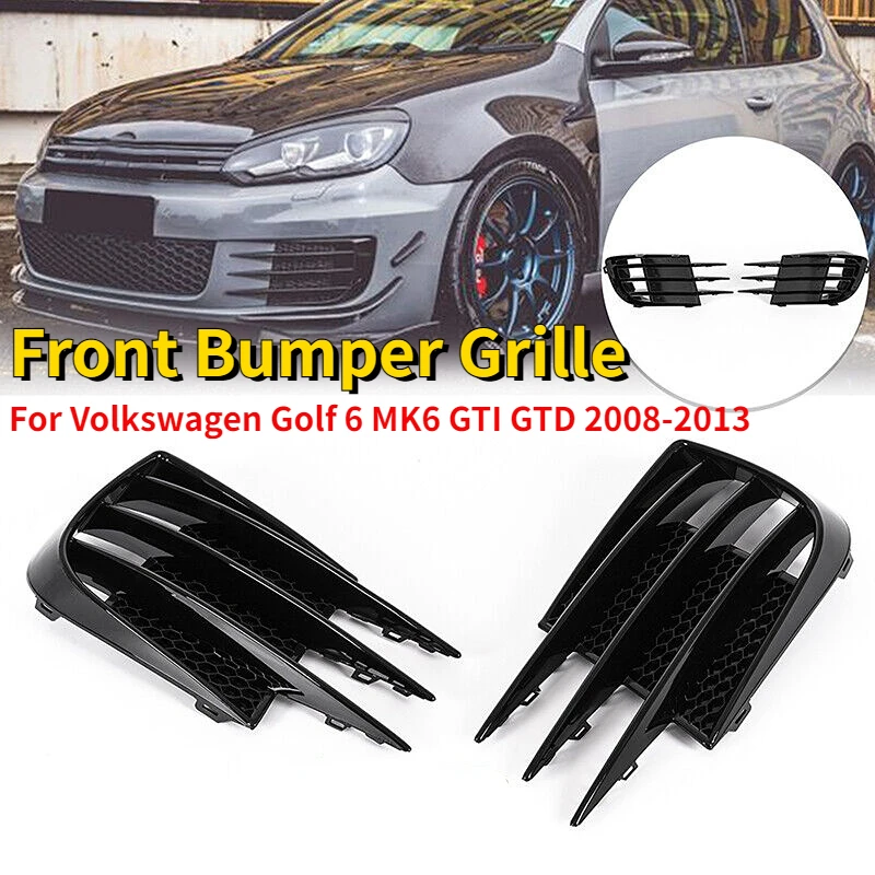 

Pair Fog Lamps Shade Front Fog Light Grille Hoods Eyebrow Cover Trim For VW Volkswagen Golf 6 MK6 GTI GTD 2008-2013 Grill