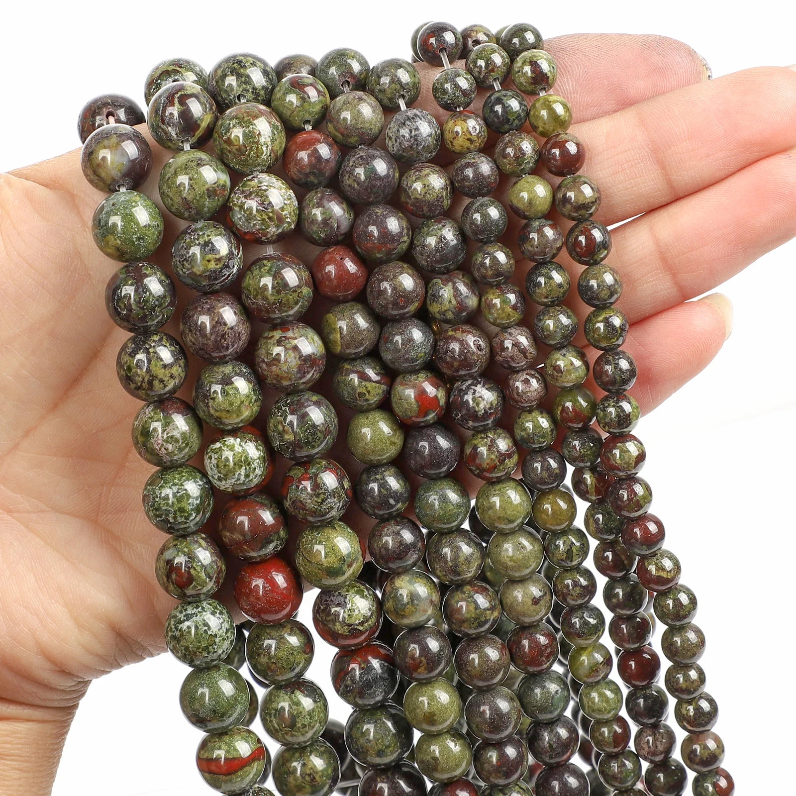 

_ Круглые бусины-шармы из камня в форме крови для изготовления ювелирных изделий, рукоделия, браслетов, Diy, нить 4-12 мм