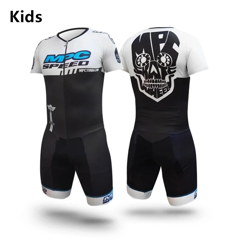 Kids Roller Apparel Short Sleeve skinsuit Inline Skating Skinsuit Children Skating Speedsuit lycra Tights Skinsuit Team Trisuit