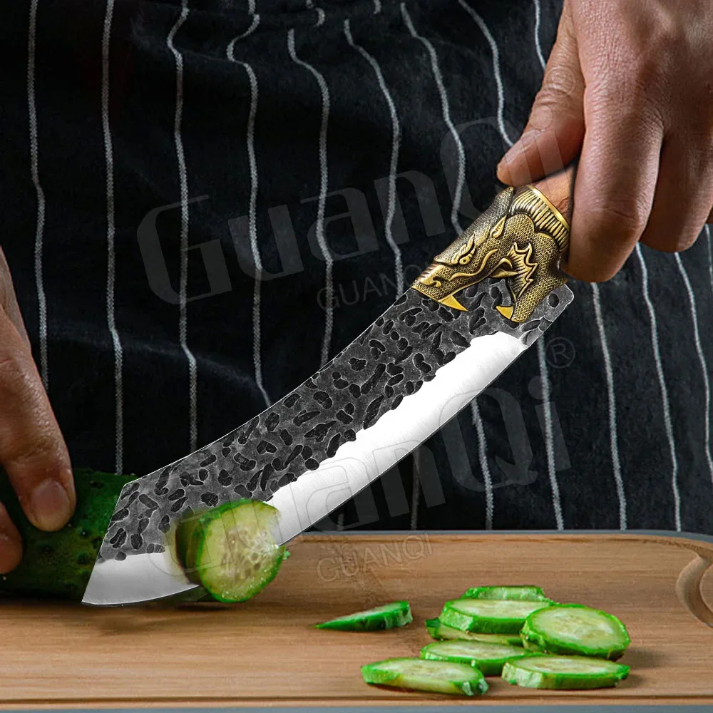 Кухонный нож для ковки и обвалки с крышкой тесак мяса кухонный из нержавеющей