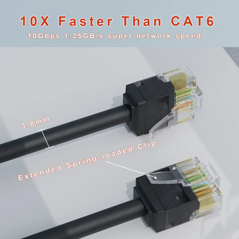 Фото COMNEN Cat6/Cat6a, 8 шт., тонкий патч-кабель Ethernet-маршрутизатора Cat6a, 10 г, поддержка патч-кабеля Cat 6A для сетевого кабеля маршрутизатора №3