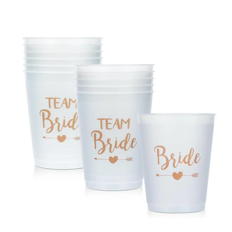 12 шт. чашка для девичника на 16 унций пластиковая белая свадебная племени