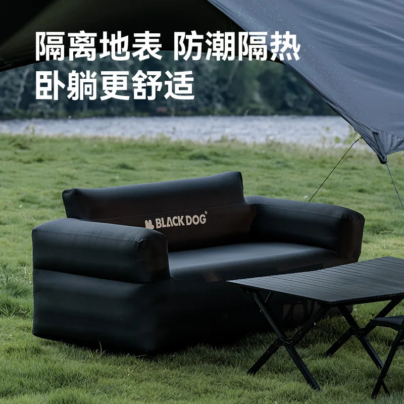 Фото Надувной диван Black Dog Outdoor Double: портативный, для кемпинга и пикников, надувная подушка для отдыха №2